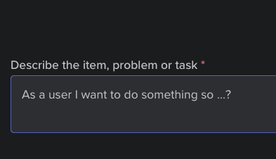 Writing a user story