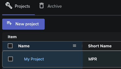 Starting a new project